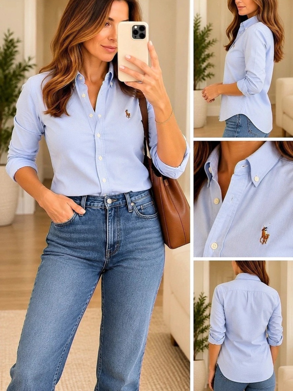 Ralph Lauren Slim Fit Button Down Shirt in Blue Size 2 Like New